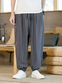 Men's Plus Size Striped Wide Leg Joggers