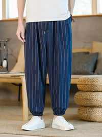 Men's Plus Size Striped Wide Leg Joggers