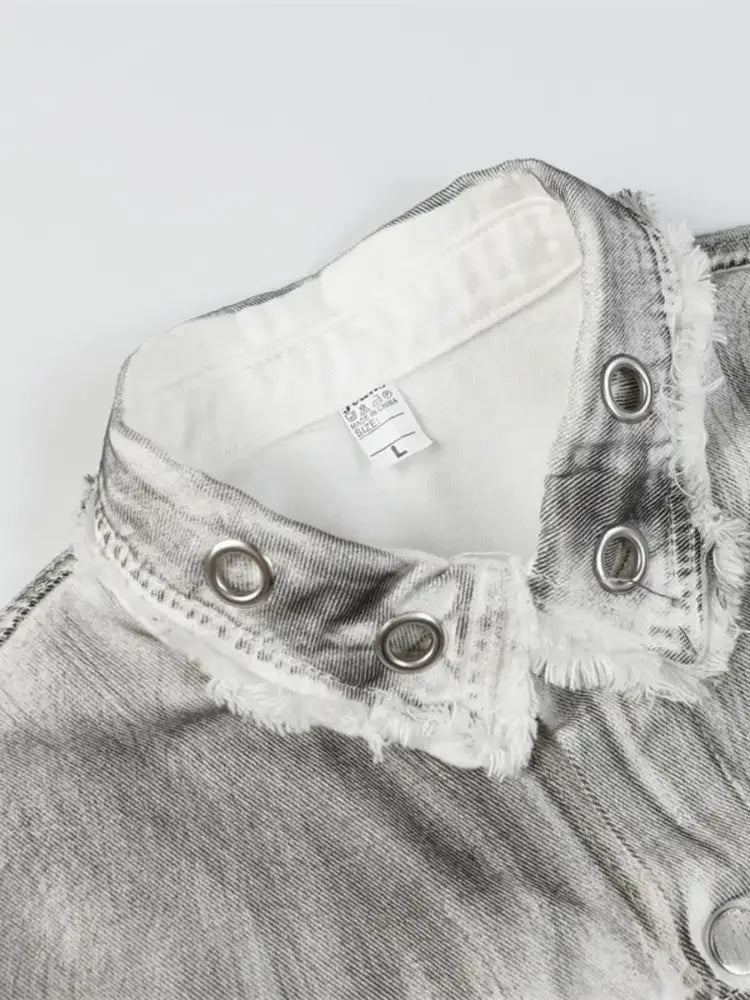 Men's Plus Size Wash Button Up Long Sleeve Denim Jacket