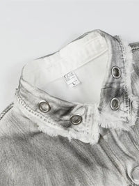 Men's Plus Size Wash Button Up Long Sleeve Denim Jacket
