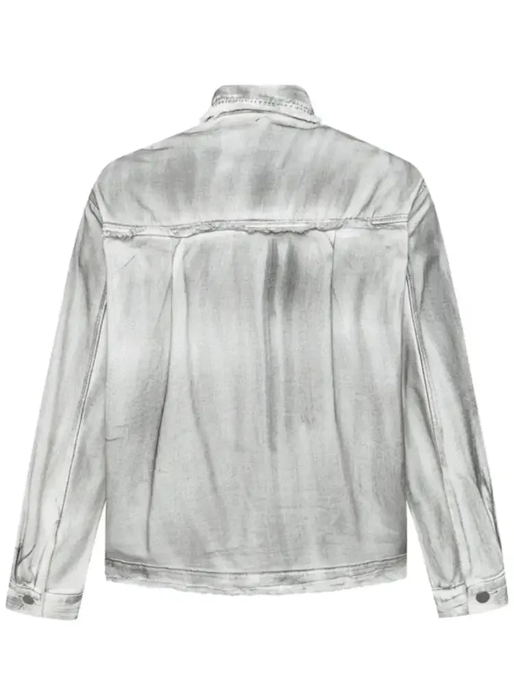 Men's Plus Size Wash Button Up Long Sleeve Denim Jacket