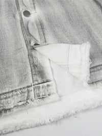 Men's Plus Size Wash Button Up Long Sleeve Denim Jacket