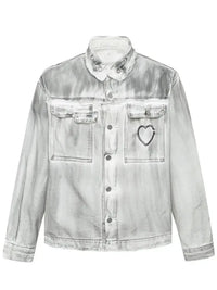 Men's Plus Size Wash Button Up Long Sleeve Denim Jacket