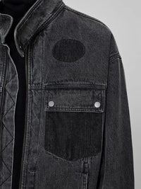 Men's Plus Size Washed Zip Up Denim Jacket