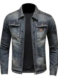 Men's Plus Size Washed Zip Up Denim Jacket with Chest Pockets - Update AvenueTrendsi100400227707429100400227707429Men's Plus Size Washed Zip Up Denim Jacket with Chest PocketsBlue