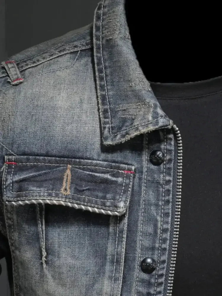 Men's Plus Size Washed Zip Up Denim Jacket with Chest Pockets - Update AvenueTrendsi100400227707429100400227707429Men's Plus Size Washed Zip Up Denim Jacket with Chest PocketsBlue