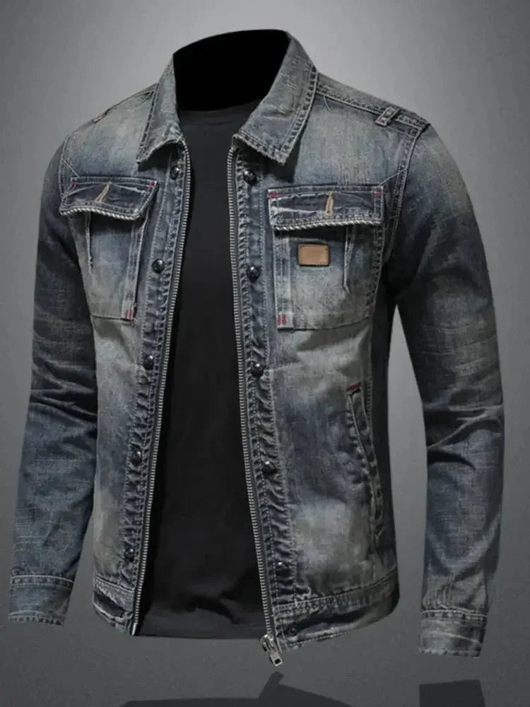 Men's Plus Size Washed Zip Up Denim Jacket with Chest Pockets - Update AvenueTrendsi100400227707429100400227707429Men's Plus Size Washed Zip Up Denim Jacket with Chest PocketsBlue