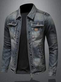 Men's Plus Size Washed Zip Up Denim Jacket with Chest Pockets - Update AvenueTrendsi100400227707429100400227707429Men's Plus Size Washed Zip Up Denim Jacket with Chest PocketsBlue