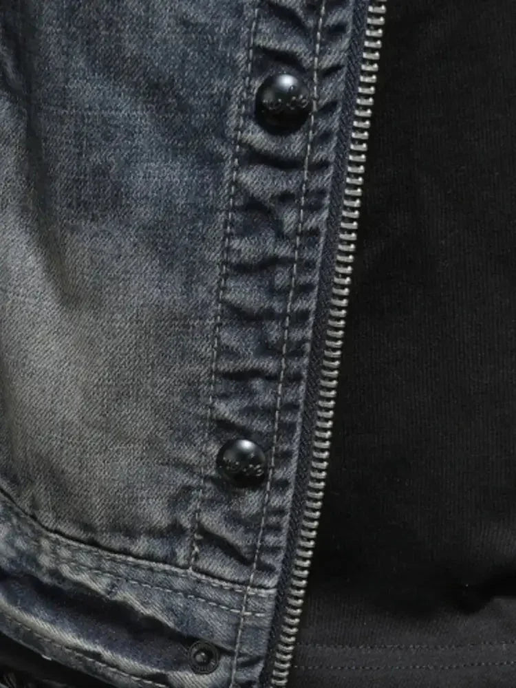 Men's Plus Size Washed Zip Up Denim Jacket with Chest Pockets - Update AvenueTrendsi100400227707429100400227707429Men's Plus Size Washed Zip Up Denim Jacket with Chest PocketsBlue