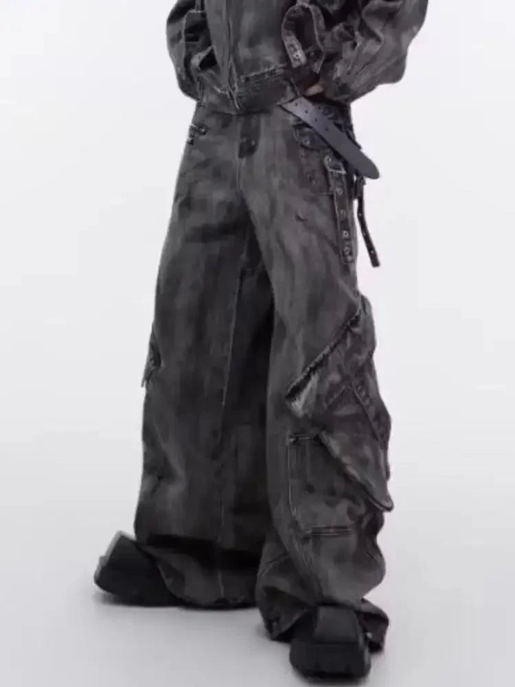 Men's Plus Size Wide Leg Cargo Jeans - Update AvenueTrendsi100400795501784100400795501784Men's Plus Size Wide Leg Cargo JeansGray