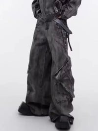Men's Plus Size Wide Leg Cargo Jeans - Update AvenueTrendsi100400795501784100400795501784Men's Plus Size Wide Leg Cargo JeansGray