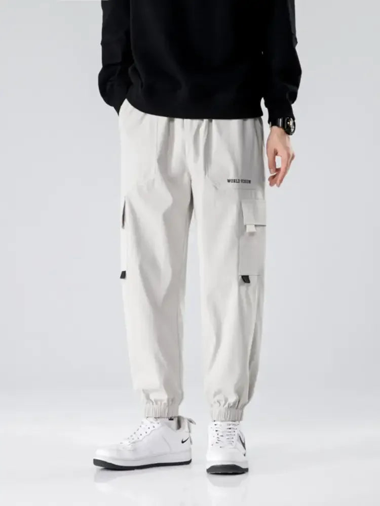 Men's Plus Size Wide Leg Cargo Joggers