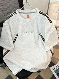 Men's Plus Size Zip Detail Short Sleeve T-Shirt