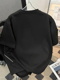 Men's Plus Size Zip Detail Short Sleeve T-Shirt