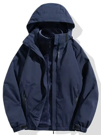 Men's Plus Size Zip Up Long Sleeve Hooded Jacket