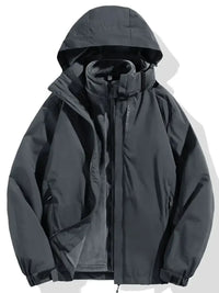 Men's Plus Size Zip Up Long Sleeve Hooded Jacket