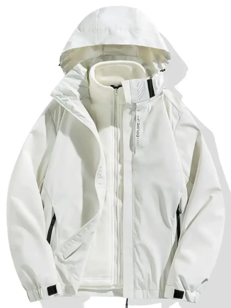 Men's Plus Size Zip Up Long Sleeve Hooded Jacket