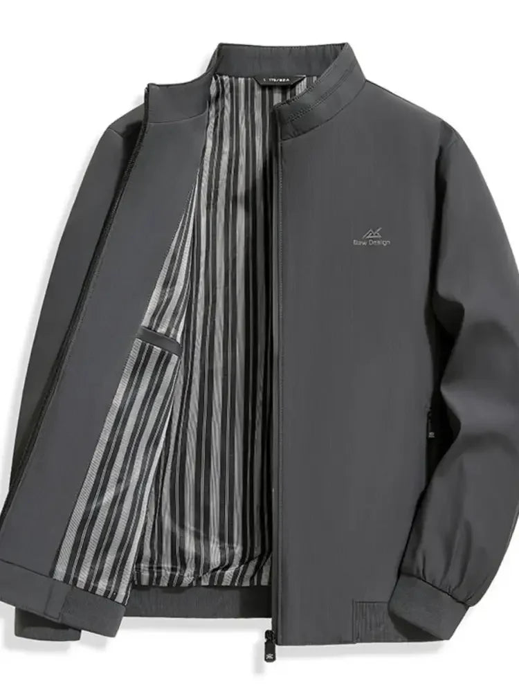 Men's Plus Size Zip Up Long Sleeve Jacket