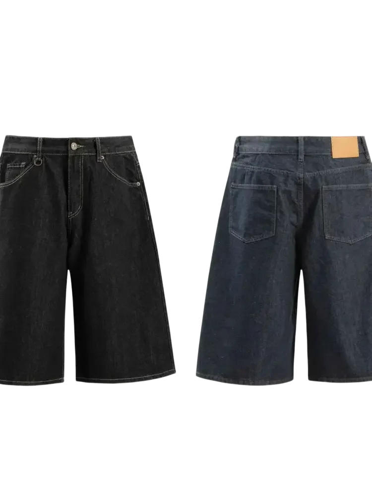 Men's Pocketed Loose Fit Denim Shorts