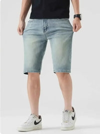 Men's Pocketed Wash Casual Denim Shorts