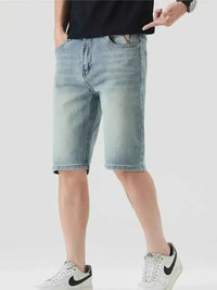 Men's Pocketed Wash Casual Denim Shorts
