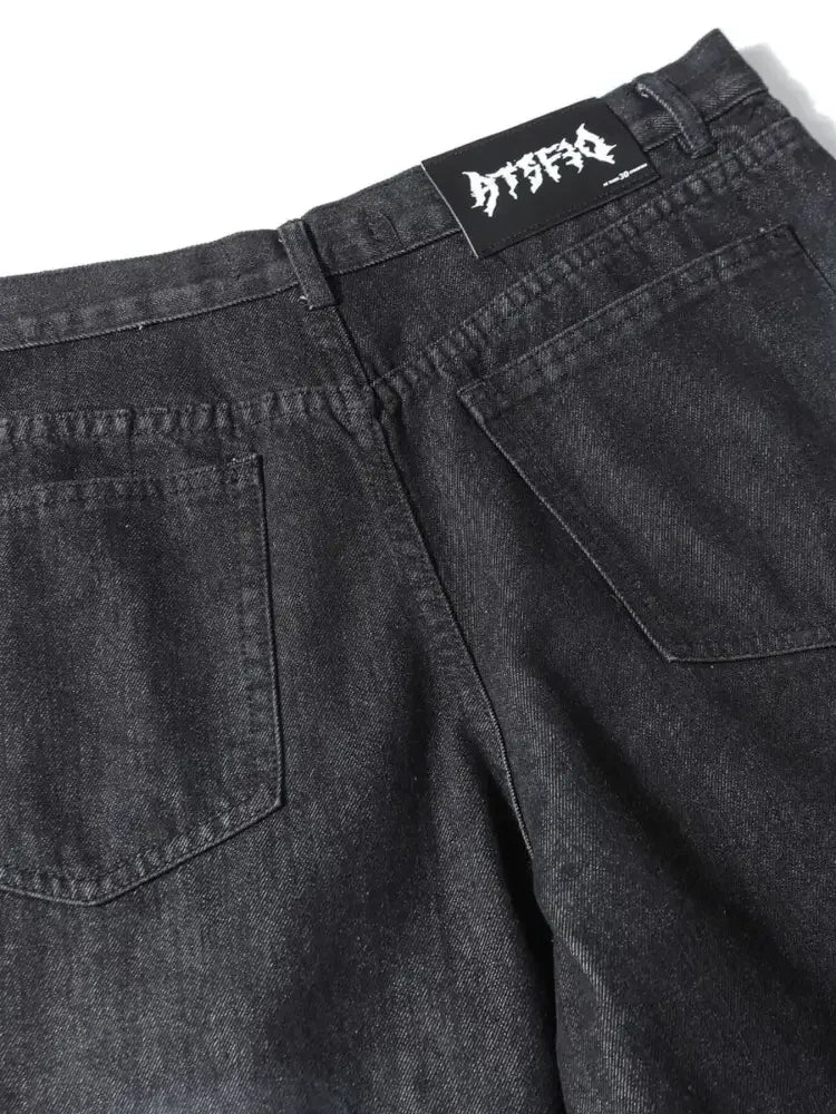 Men's Printed Wide Leg Jeans