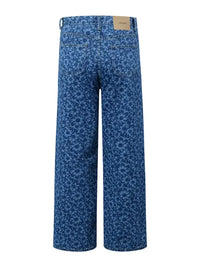 Men's Printed Wide Leg Jeans