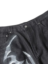 Men's Printed Wide Leg Jeans