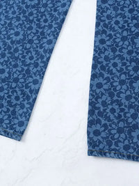 Men's Printed Wide Leg Jeans