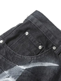 Men's Printed Wide Leg Jeans