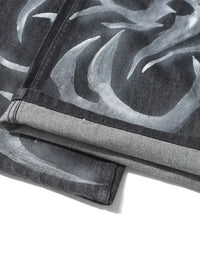 Men's Printed Wide Leg Jeans