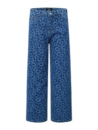 Men's Printed Wide Leg Jeans