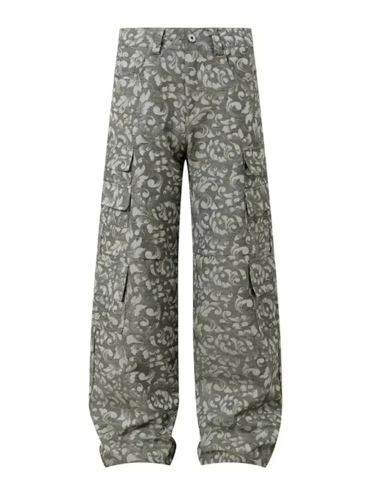 Men's Printed Wide Leg Jeans - Update AvenueTrendsi100400001217099100400001217099Men's Printed Wide Leg JeansGray