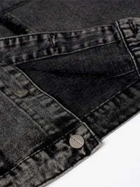 Men's Raw Hem Button Up Sleeveless Denim Jacket