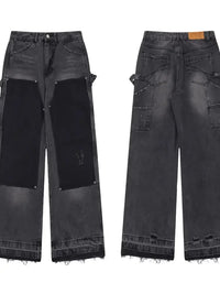 Men's Raw Hem Wide Leg Jeans
