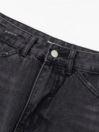 Men's Raw Hem Wide Leg Jeans
