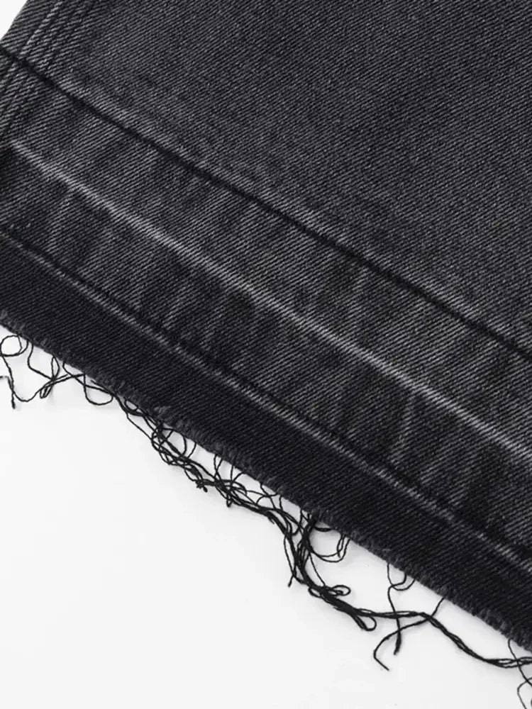 Men's Raw Hem Wide Leg Jeans