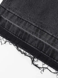 Men's Raw Hem Wide Leg Jeans