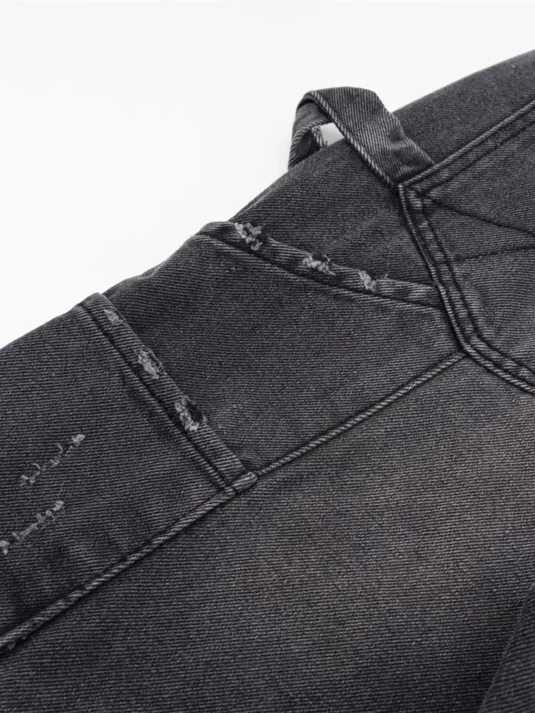Men's Raw Hem Wide Leg Jeans