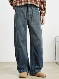 Men's Relaxed Fit Drawstring Wash Jeans - Update AvenueTrendsi100400132215377100400132215377Men's Relaxed Fit Drawstring Wash JeansBlue
