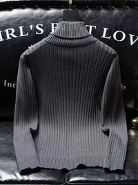 Men's Ribbed Turtleneck Long Sleeve Sweater