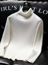 Men's Ribbed Turtleneck Long Sleeve Sweater