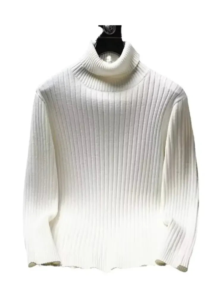 Men's Ribbed Turtleneck Long Sleeve Sweater