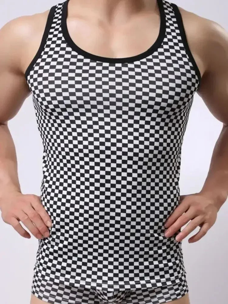 Men's Round Neck Checkered Tank - Update AvenueTrendsi1004002285927241004002285927249d159933 - 26c9 - 4cb1 - 80e3 - addef3f6e038 - MaxBlack