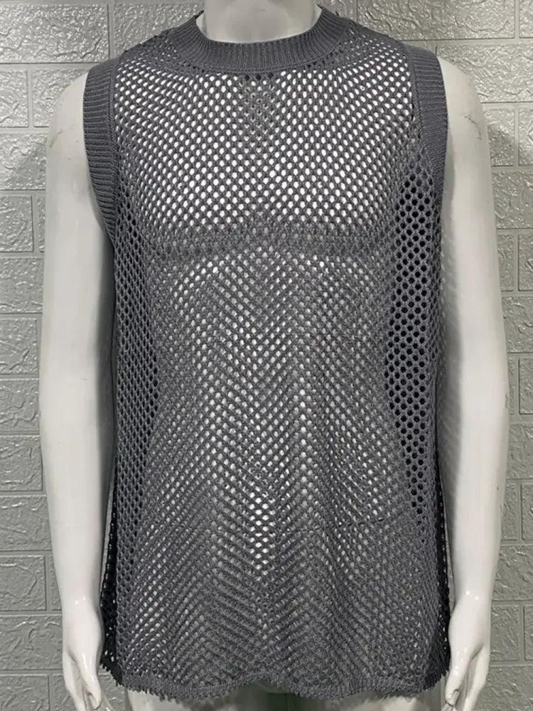 Men's Round Neck Hollow Out Sleeveless Knit Top - Update AvenueTrendsi100400916204560100400916204560e223890b - 7f61 - 42cd - ba85 - 79930aa6646d - MaxGray