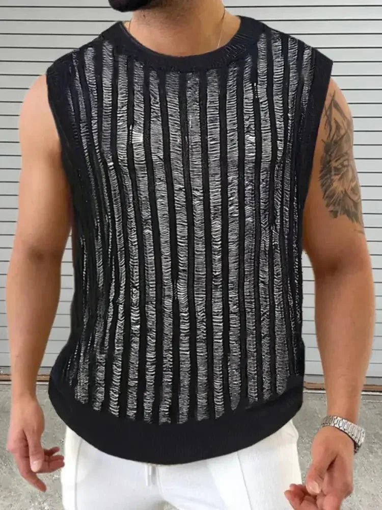 Men's Round Neck Hollow Out Sleeveless Top - Update AvenueTrendsi1004005048979791004005048979790a8b6a60 - 312f - 48d5 - 9ad3 - 285ac4ed99ae - MaxBlack