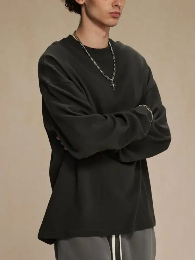 Men's Round Neck Long Sleeve T-Shirt