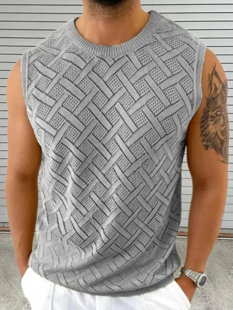 Men's Round Neck Sleeveless Eyelet Knit Top - Update AvenueTrendsi100400236278004100400236278004357c20fe - dd33 - 4911 - a378 - c36a109c51a5 - MaxGray