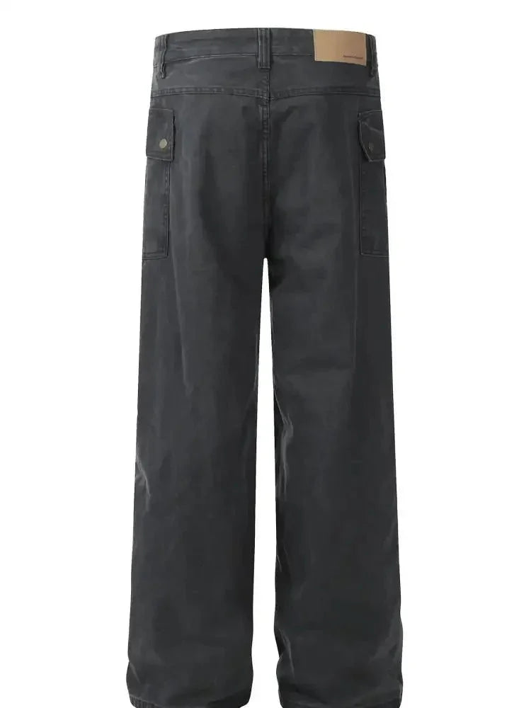 Men's Ruched Cargo Straight Jeans with Multiple Pockets - Update AvenueTrendsi100400555868894100400555868894Men's Ruched Cargo Straight Jeans with Multiple PocketsCharcoal Gray