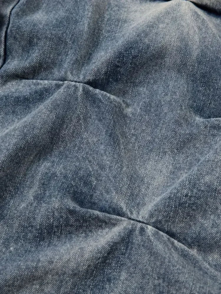 Men's Ruched Wide Leg Jeans